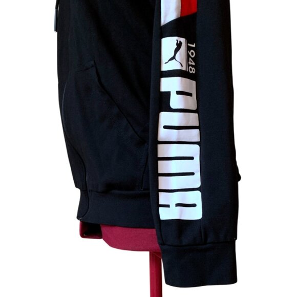 PUMA - Training full-zip track Jacket - Black, White and Red Stripes - Boys XL - Picture 9 of 15